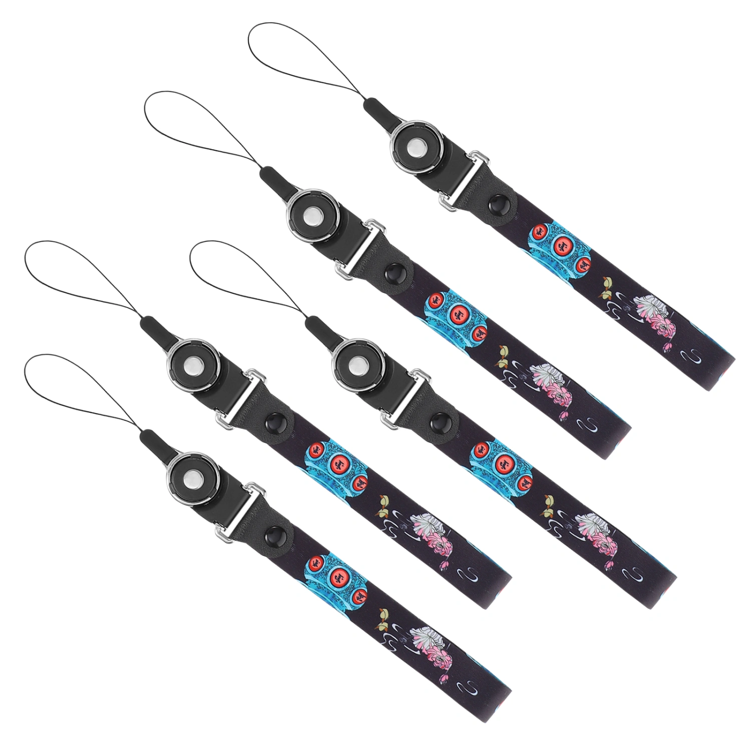 1 Set 5Pcs Chinese Style Cellphone Wrist Lanyards Practical Phone Wrist Straps