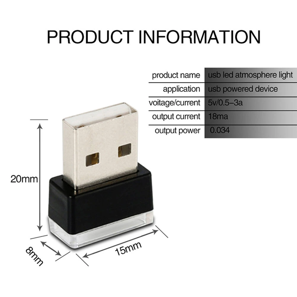 USB Lighting Interior Lights Atmosphere Light Universal LED Light for Car Vehicle (Purple)