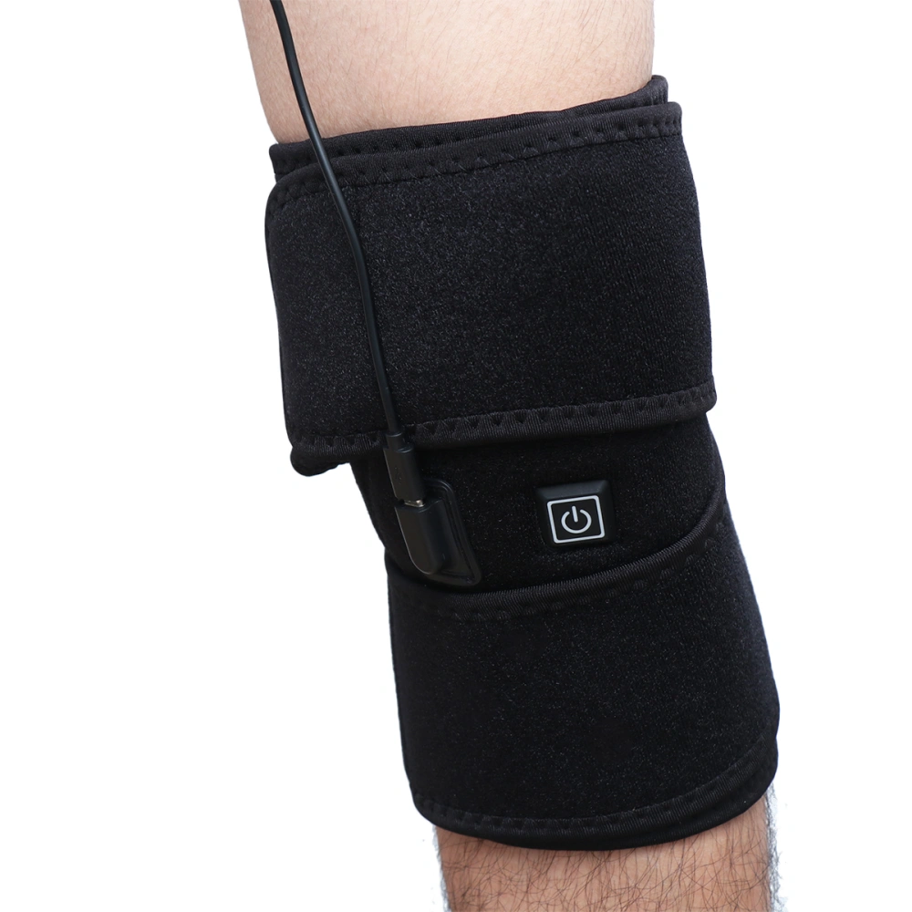 Electric Infrared Heating Knee Support Belt Heat Therapy Arthritis Knee Brace Wrap Relief Joint Pain Knee Massgaer with USB Cable (Black)