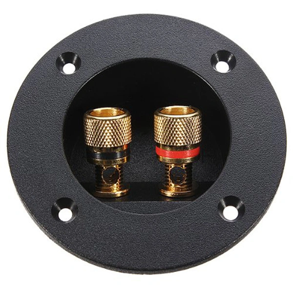 DIY Home Car Stereo 2-Way Speaker Box Terminal Binding Post Round Screw Cup Connector Subwoofer Plug (Black)