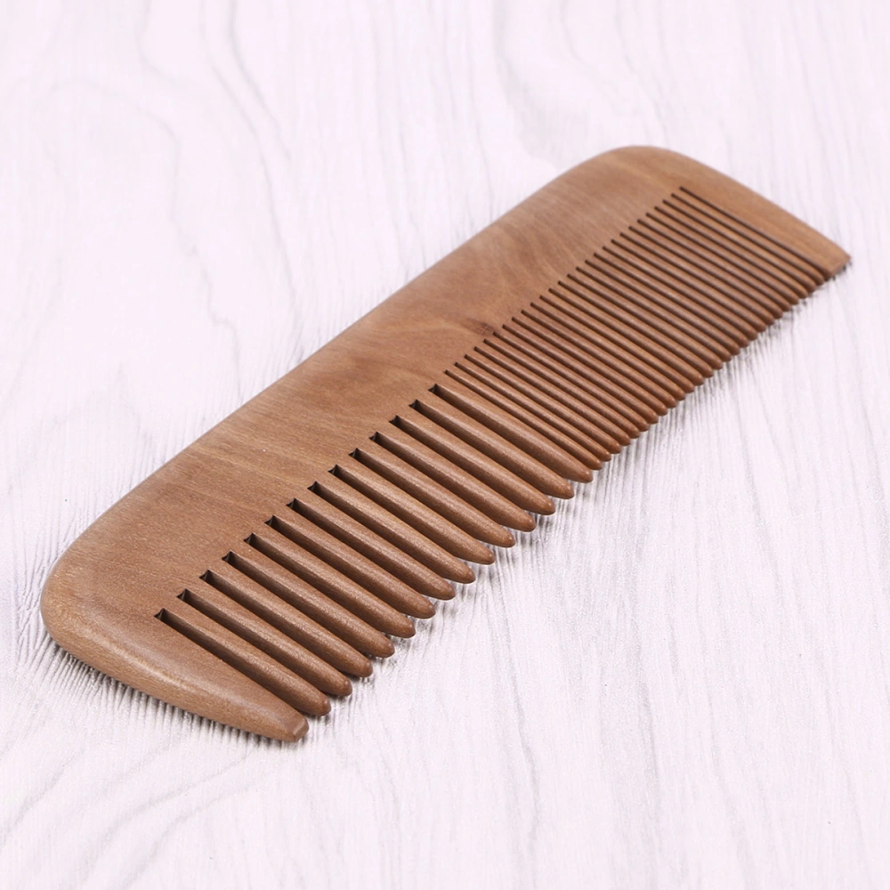 1PC Pocket Wooden Comb Natural Peach Wood Anti-static Massage Health Care Combs (Wide and Thin Serration)