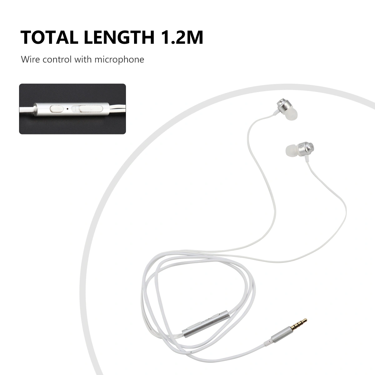 Wired Earbuds Ergonomic 3.5mm Plug In-ear Wired Control Headphones With Mic
