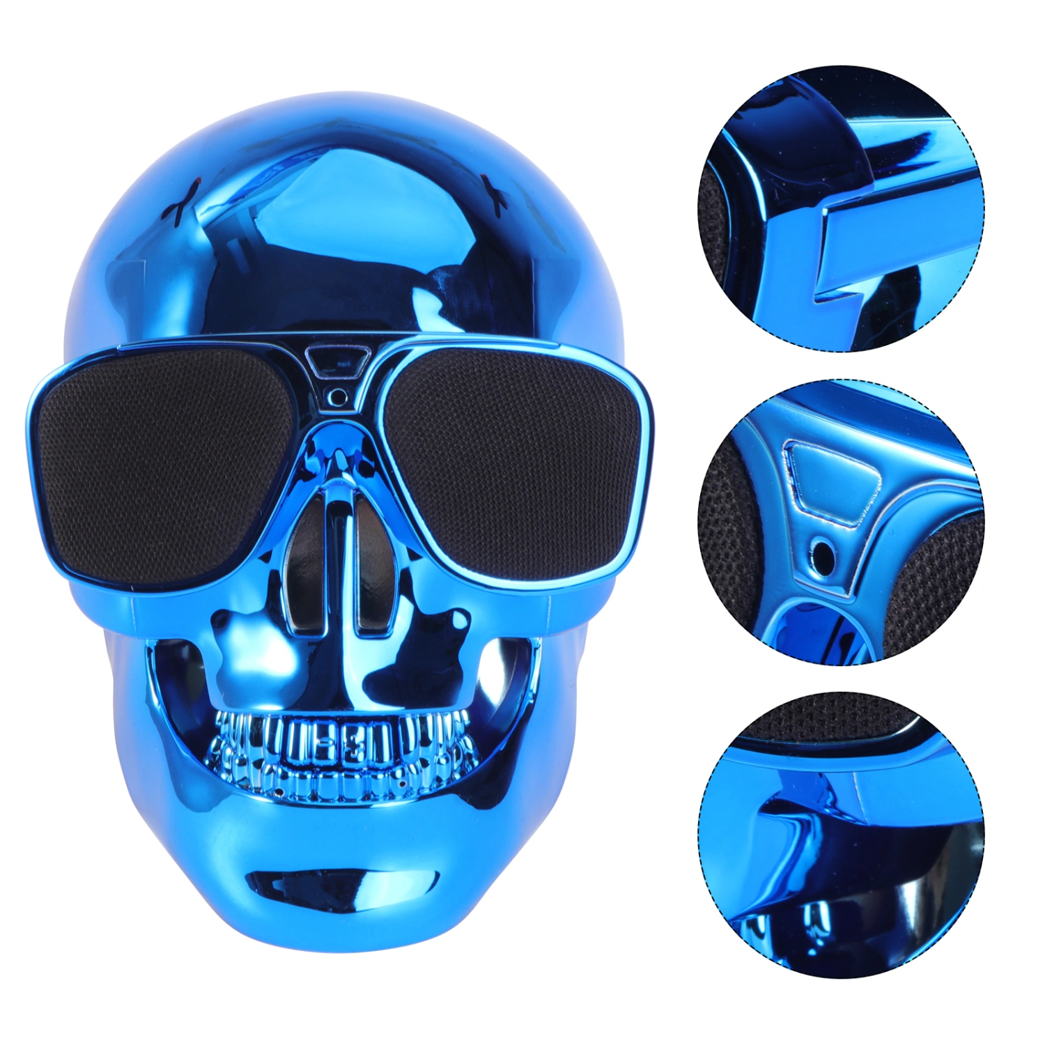 Skull Skeleton Speaker Ultra Portable WiredSpeaker for Desktop PC Laptop Notebook Mobile Phone MP3 MP4 Player 5W (Blue)
