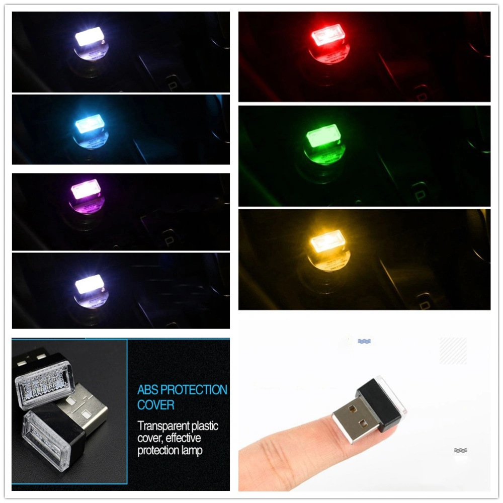 4PCS USB Lighting Interior Lights Atmosphere Light Universal LED Light For Car Vehicle