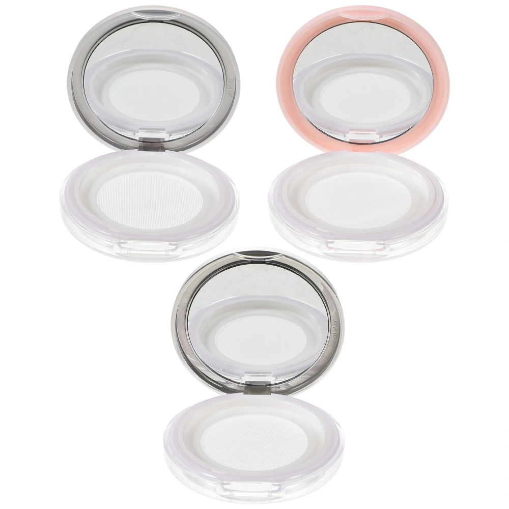 3pcs Portable Powder Puff Storage Box Empty Loose Powder Container Loose Powder Carrying Case