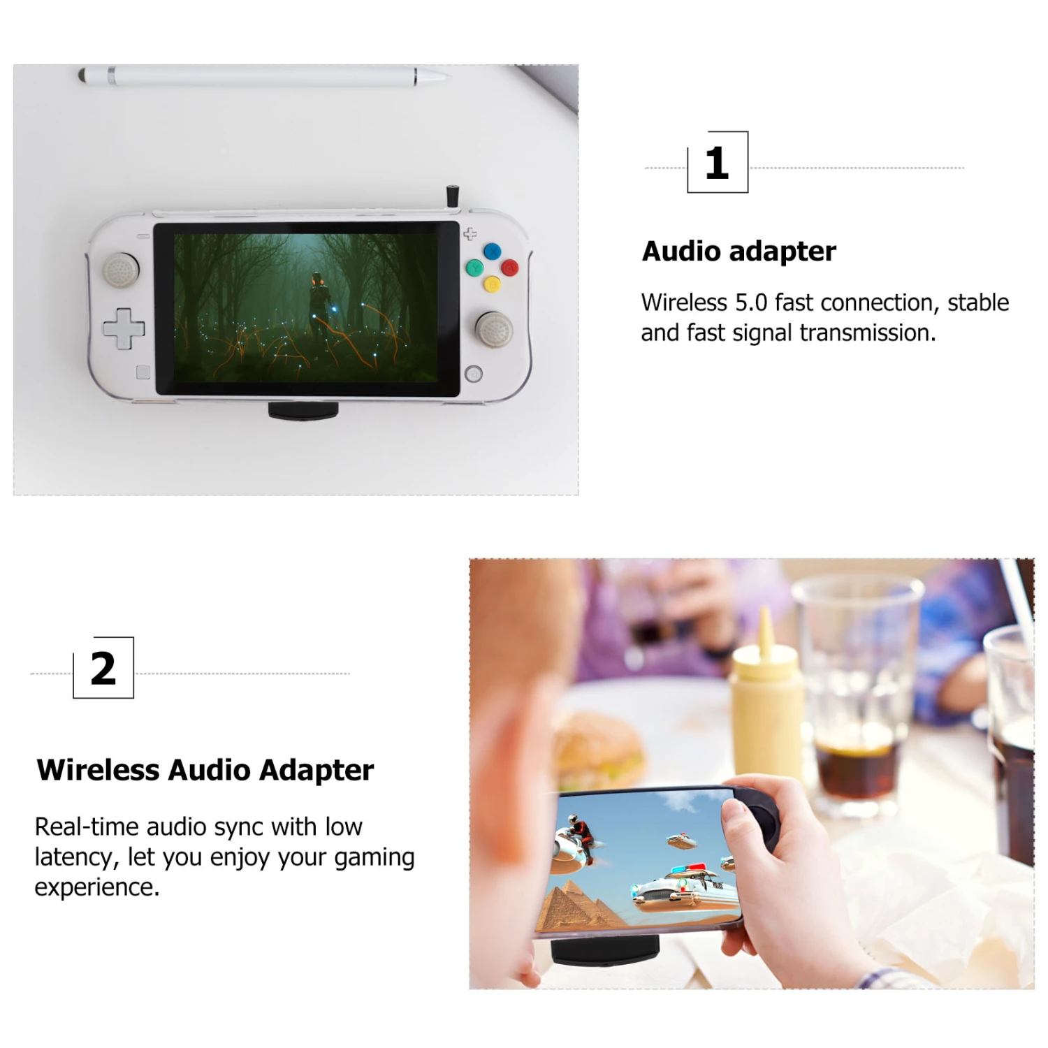 Portable USB-C Wireless Adapter Audio Signal Transmitter for Computer Gamepad