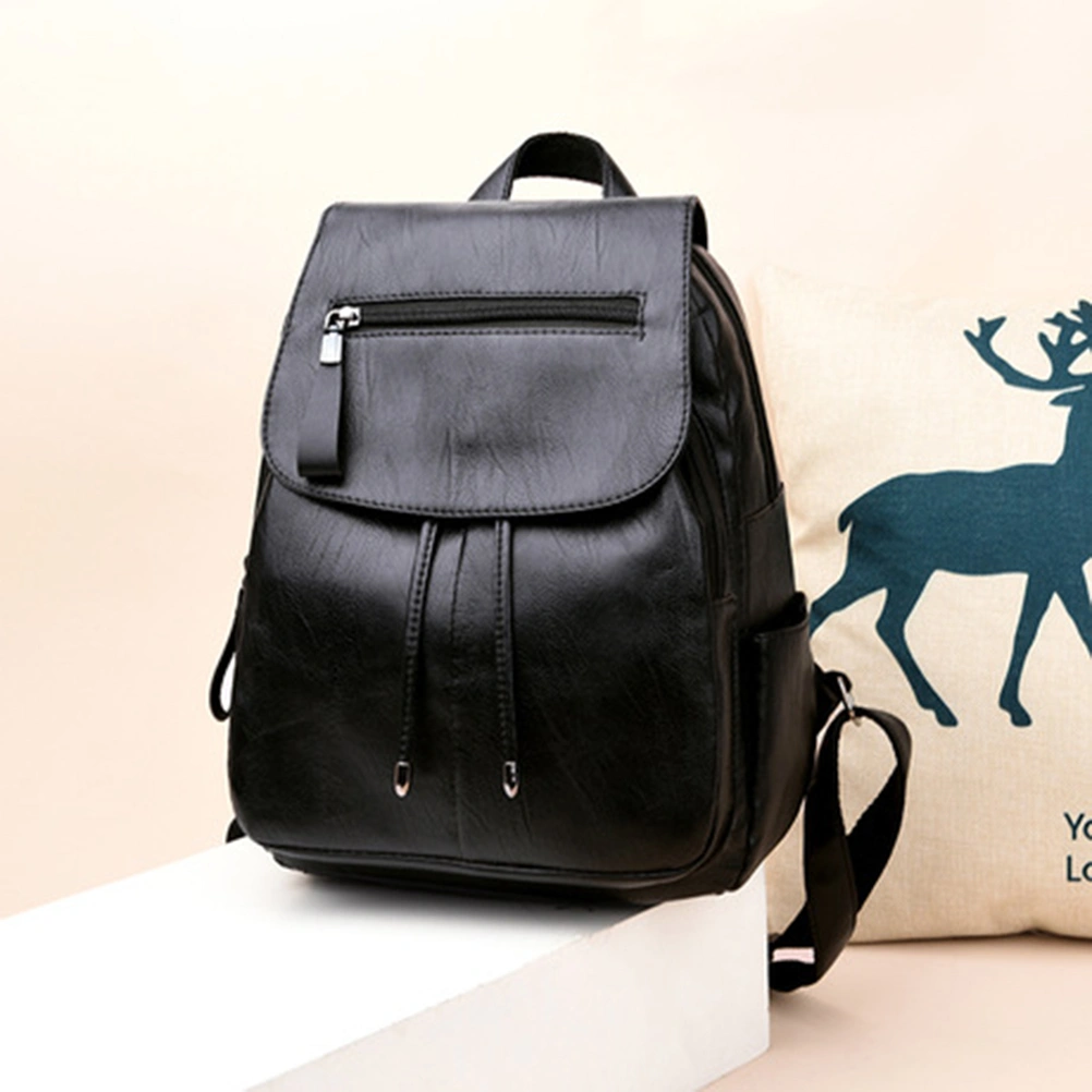 Women Casual Backpack All Match Stylish Shoulder Bag for Teenager Girls Travel Schoolbag (Black)