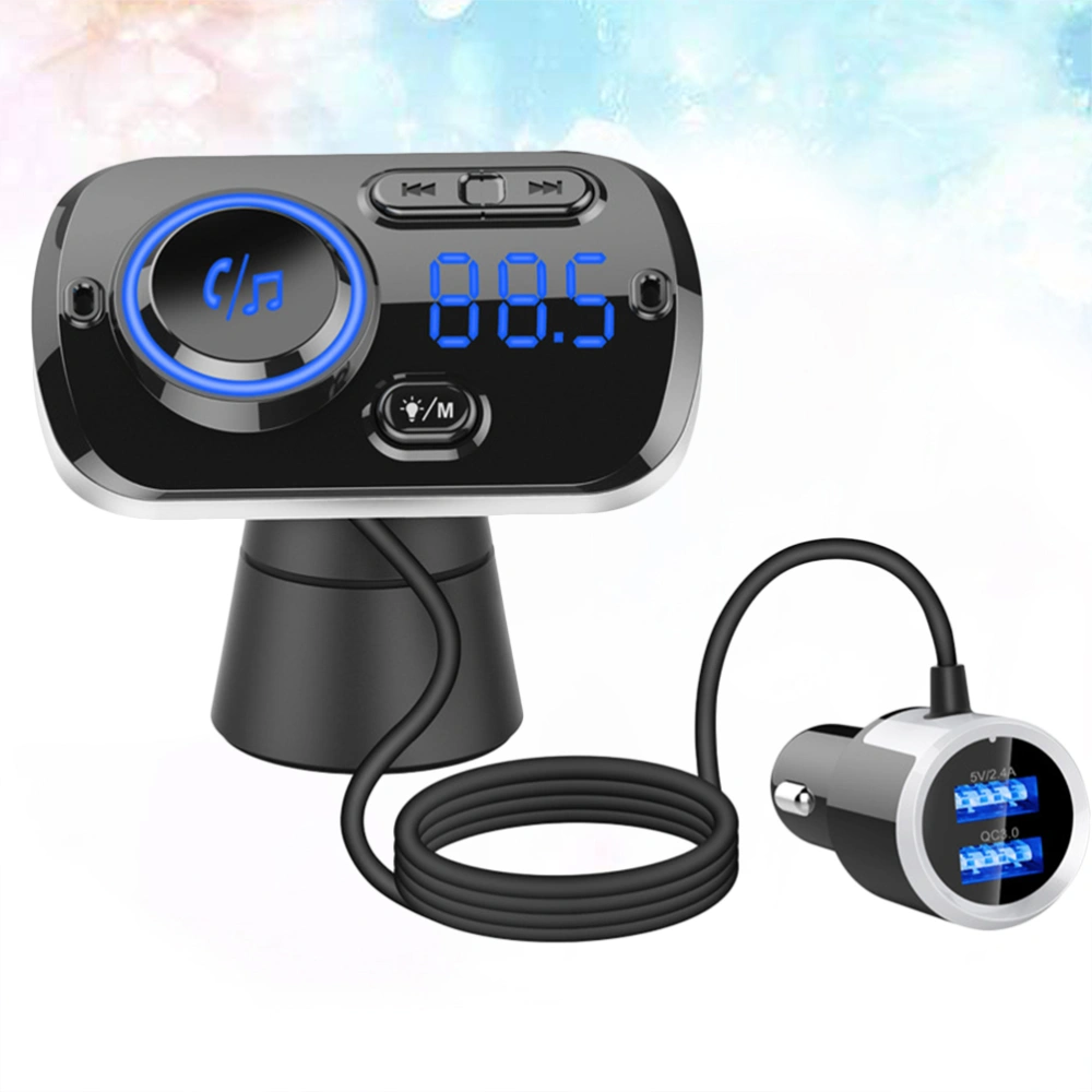 1pc LCD Display Music Player Vehicle Mounted USB QC 3.0 Fast Charge Multi Function Hands Free Player