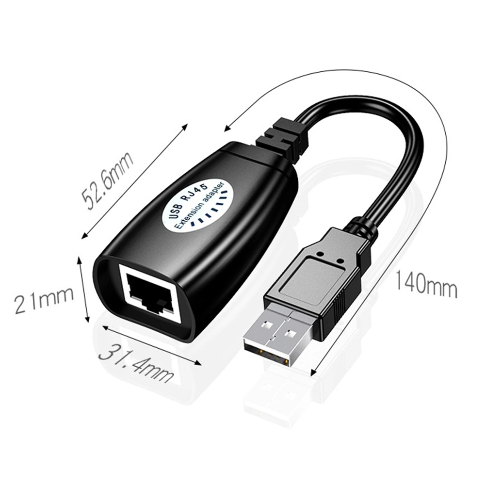 USB Cable Extender USB Extension Adapter Durable Network Line Ethernet Adapter for Home Office Dorm School