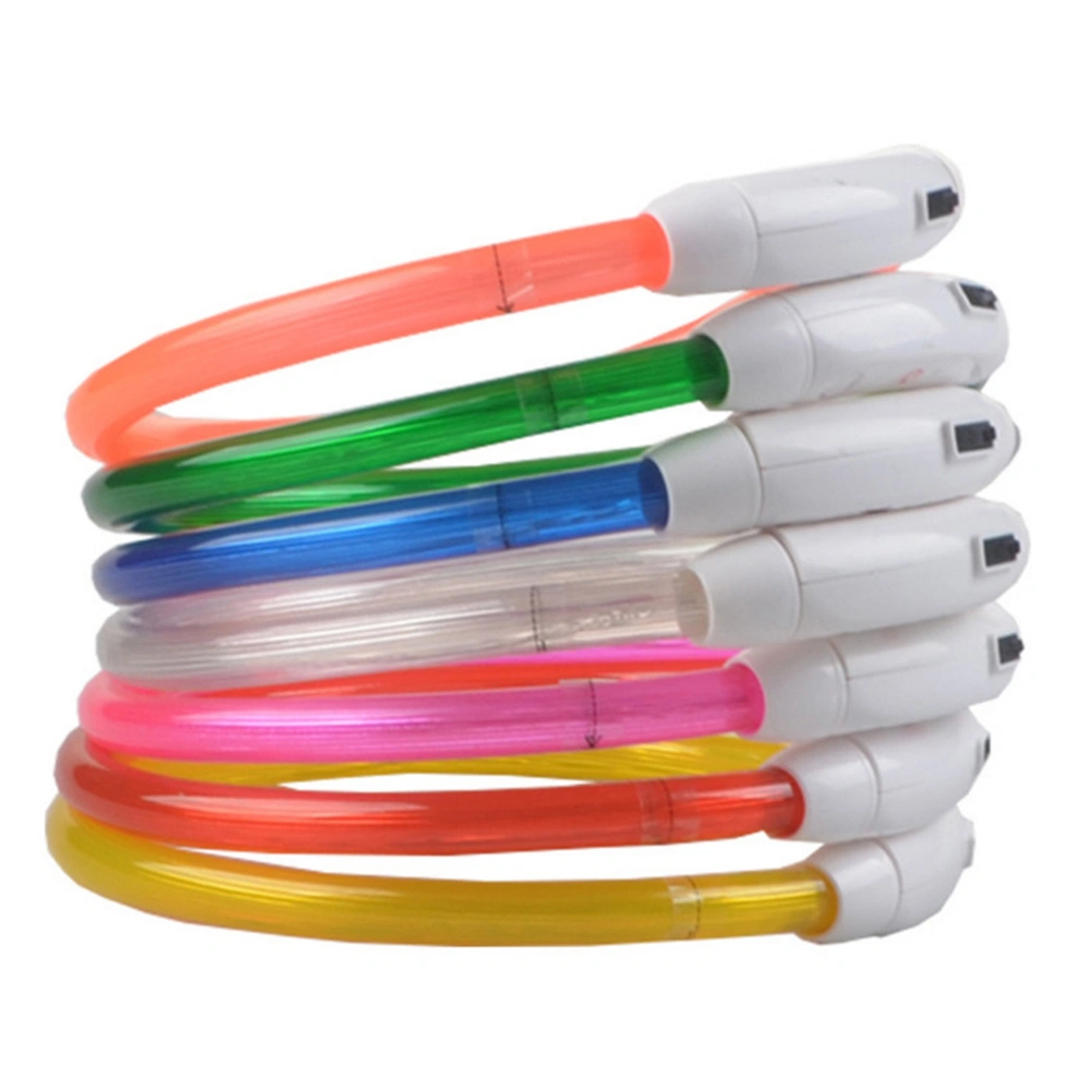 Led Dog Collar USB Rechargeable Glowing Pet Dog Collar Light Flashing Light Up Dog Necklace for Small Medium Large Dogs Night Walking Safety 35CM (Pink)