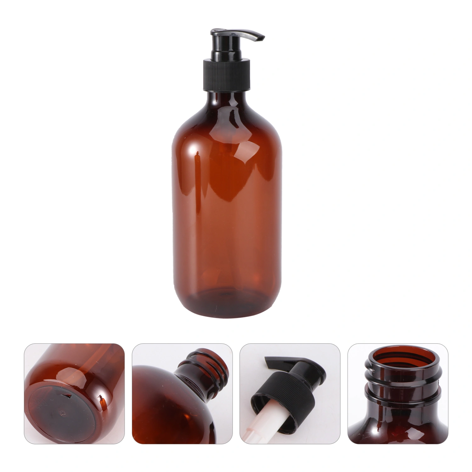 2PCS 500ml Empty Shampoo Bottles Opaque Versatile Pump Bottle Drip-free Lotion Container Hand Soap Dispenser (Light Brown)