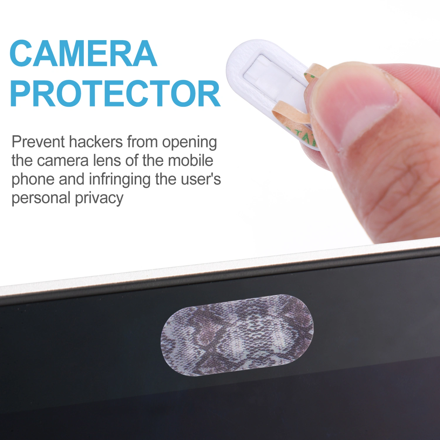 3pcs Computer Phone Webcam Covers Webcam Snakeskin Texture Protective Covers