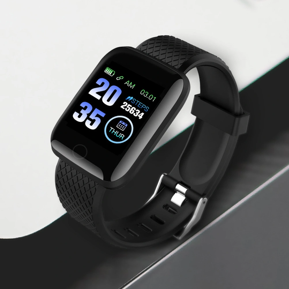Color TFT ScreenFitness Smartwatch with Heart Rate Monitor Waterproof Wristband Smart Bracele (Black)