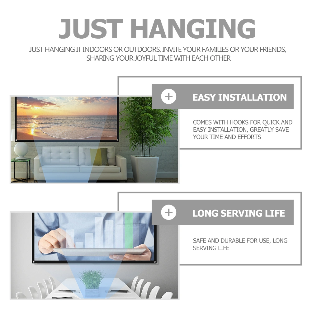 Outdoor Folding Projector Screen 60 inch 16:9 Foldable Projection Movies Screen