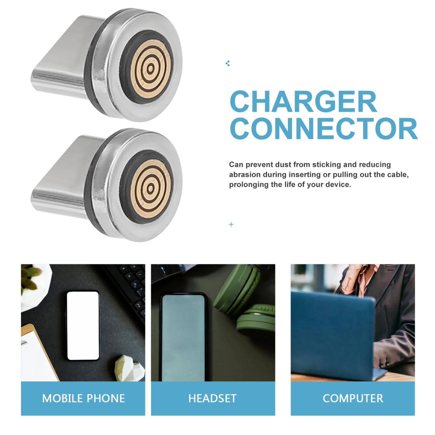 4pcs USB C Magnetic Adapter Rotatable Magnetic USB Cable Adapter Tip Connector