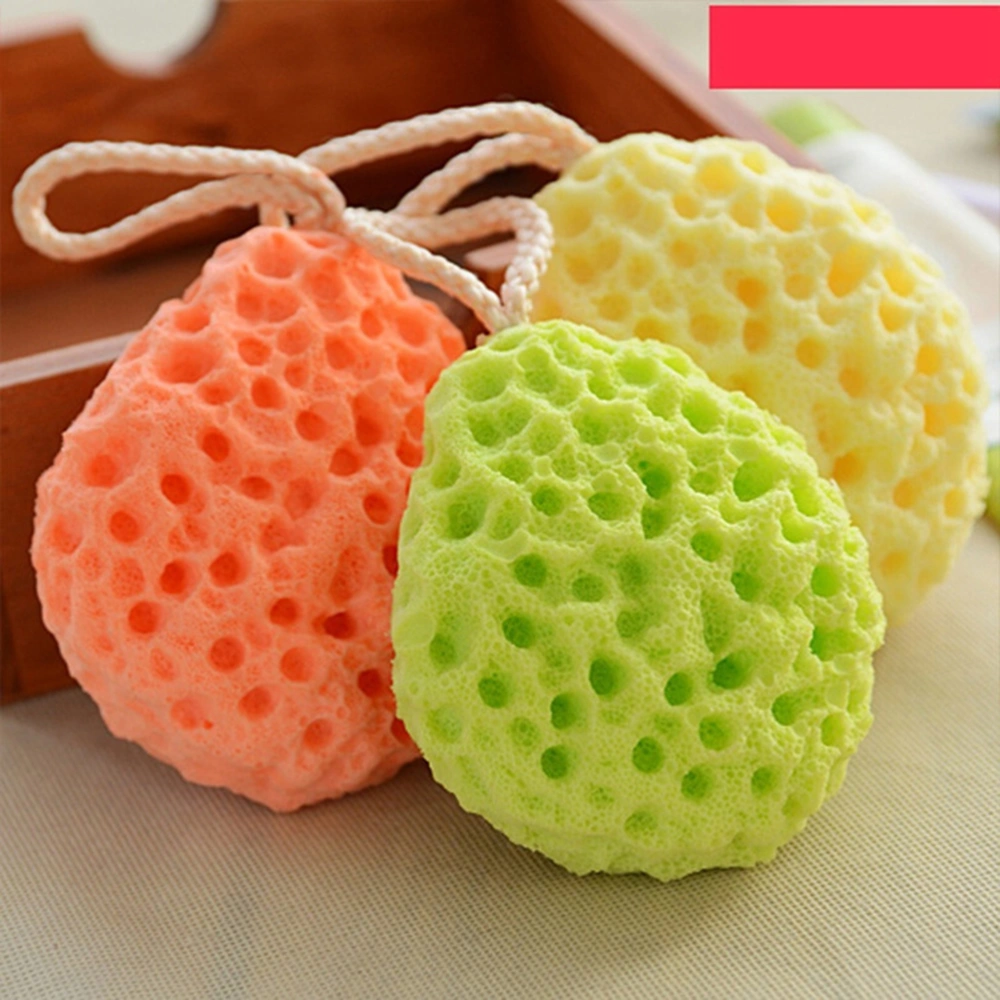 Portable Honeycomb Shaped Bath Shower Body Exfoliator Face Cleansing Puff Sponge Pad Bath Ball (Yellow)