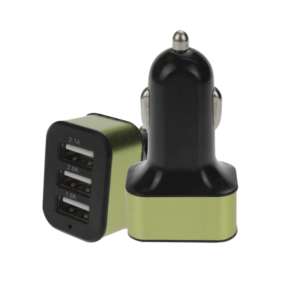 Car Charger Cup Holder Power Innverter with Triple USB Charging Ports 2.1A for iPhone X 8 8 Plus 7 6s Galaxy S9 S8 Note 8 (Black and Green)