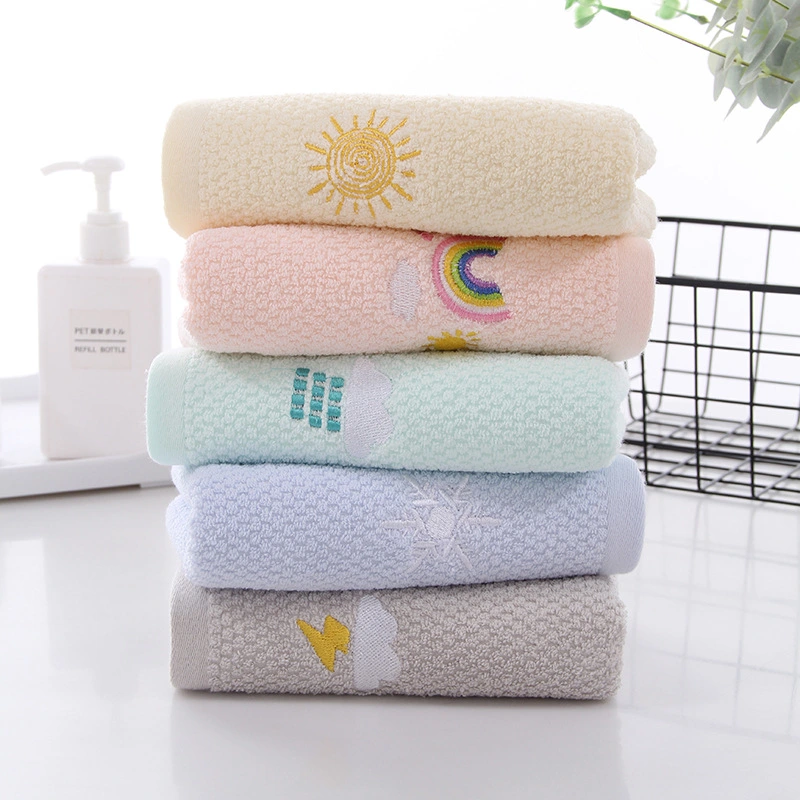 5 pcs Cute Towel Hand Towel Face Washing Towel Absorbent Washcloth Cotton Towels