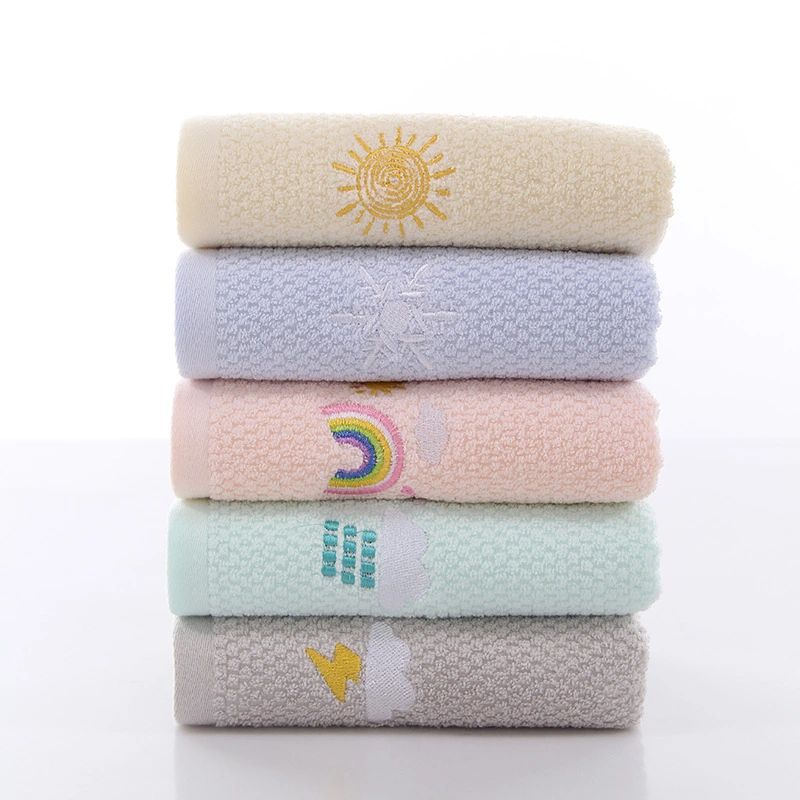 5 pcs Cute Towel Hand Towel Face Washing Towel Absorbent Washcloth Cotton Towels