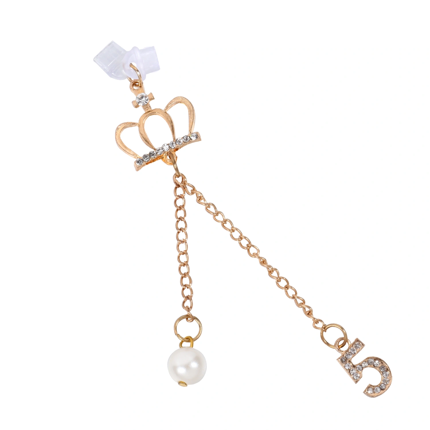 1pc Chic Diamond Alloy Phone Plugs Lovely Anti-dust Charging Port Plug Pendant