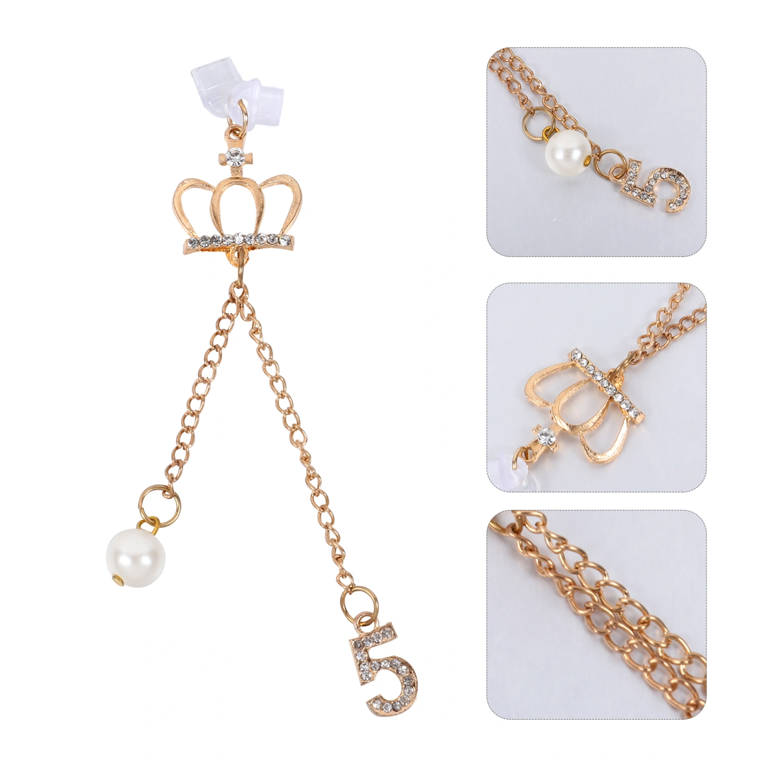1pc Chic Diamond Alloy Phone Plugs Lovely Anti-dust Charging Port Plug Pendant