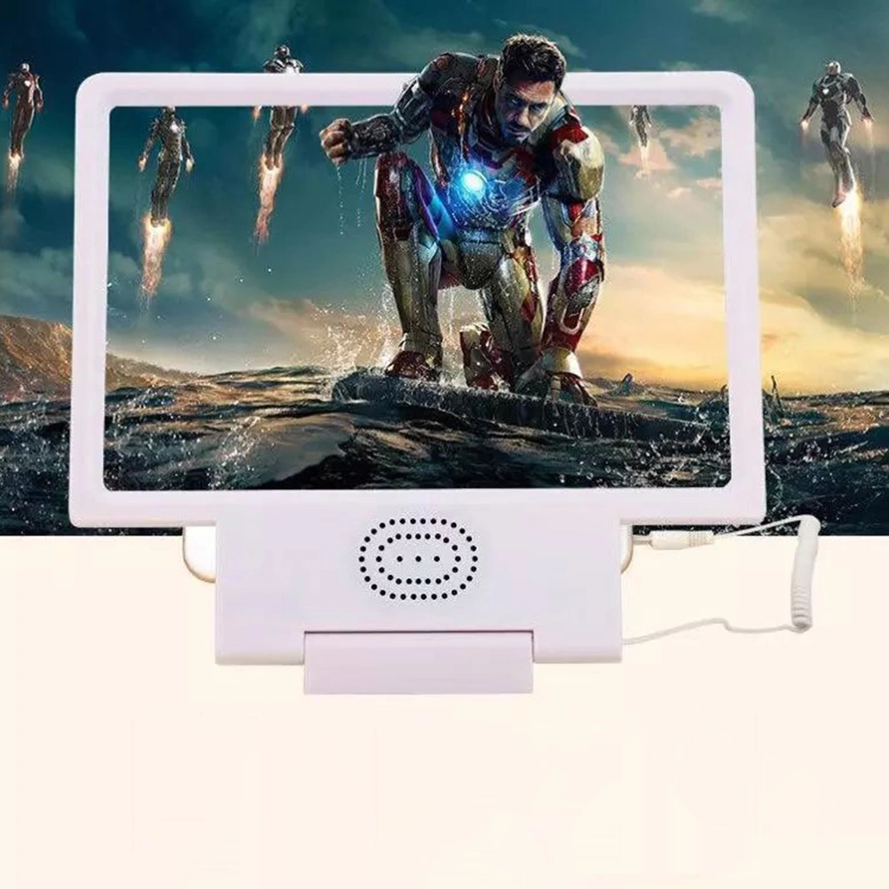 3D Universal Screen Magnifier Cell Phone Movie Video Amplifier Phone Bracket(White)