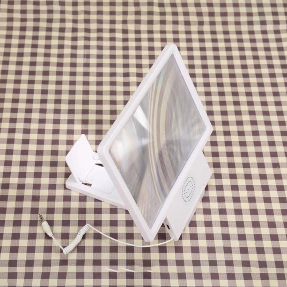 3D Universal Screen Magnifier Cell Phone Movie Video Amplifier Phone Bracket(White)