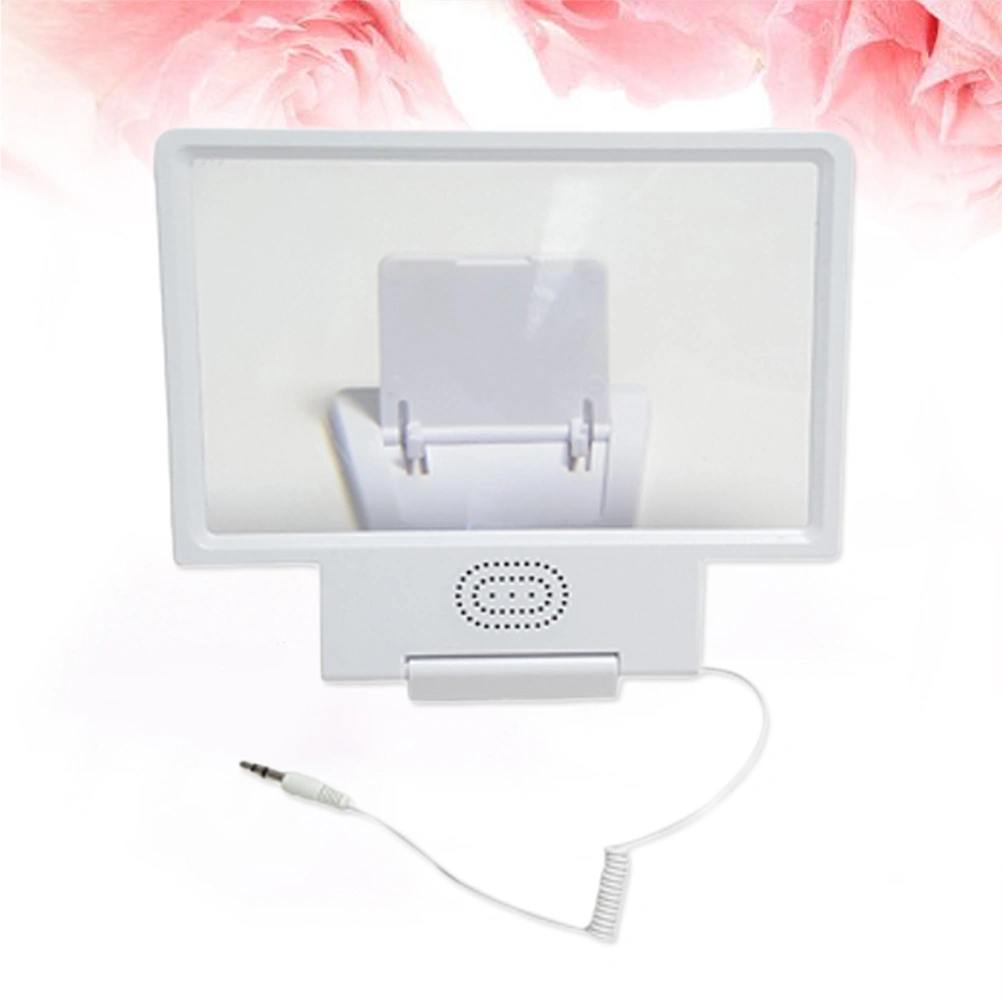 3D Universal Screen Magnifier Cell Phone Movie Video Amplifier Phone Bracket(White)