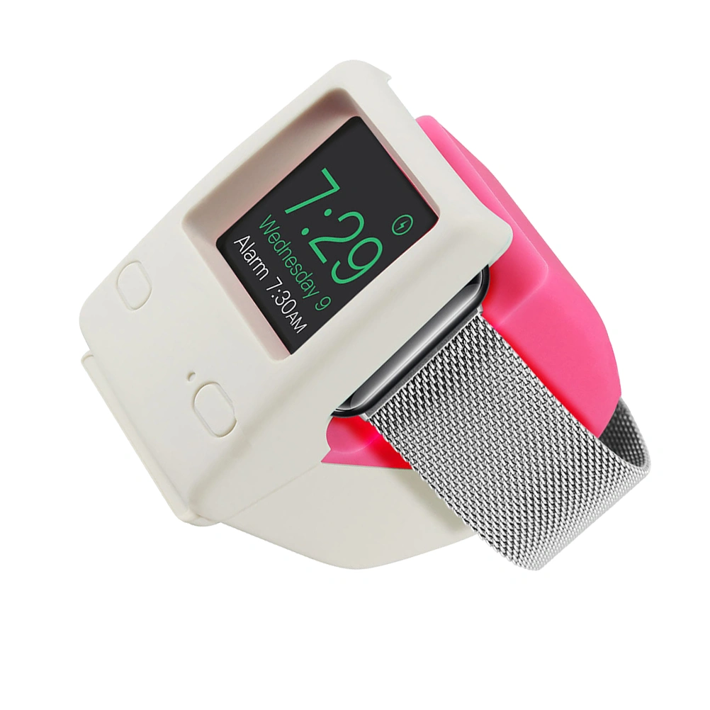 Retro Hand Free Charging Dock Station Holder Charging Mount for Smart Watch (Rosy)