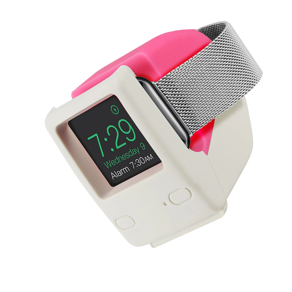 Retro Hand Free Charging Dock Station Holder Charging Mount for Smart Watch (Rosy)