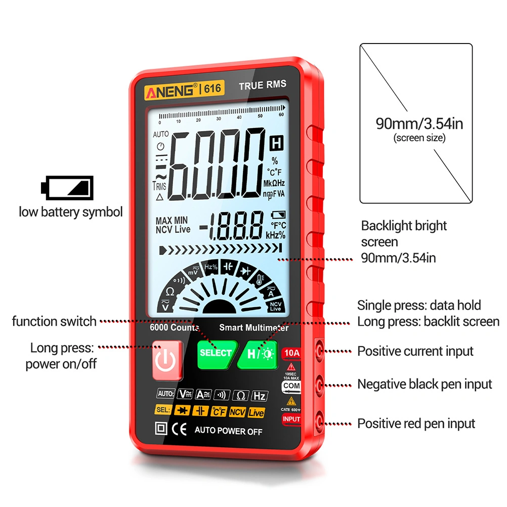 Digital Multimeter Multipurpose Ammeter Ohmmeter Resistance Frequency Tester