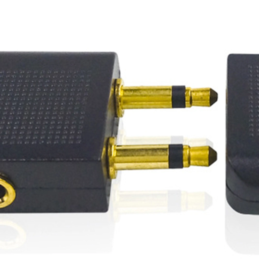 2pcs Female Stereo To 2 Male Mono Airplane Headphone Jack Audio Adapter 3.5 Jack Socket Double Adapter