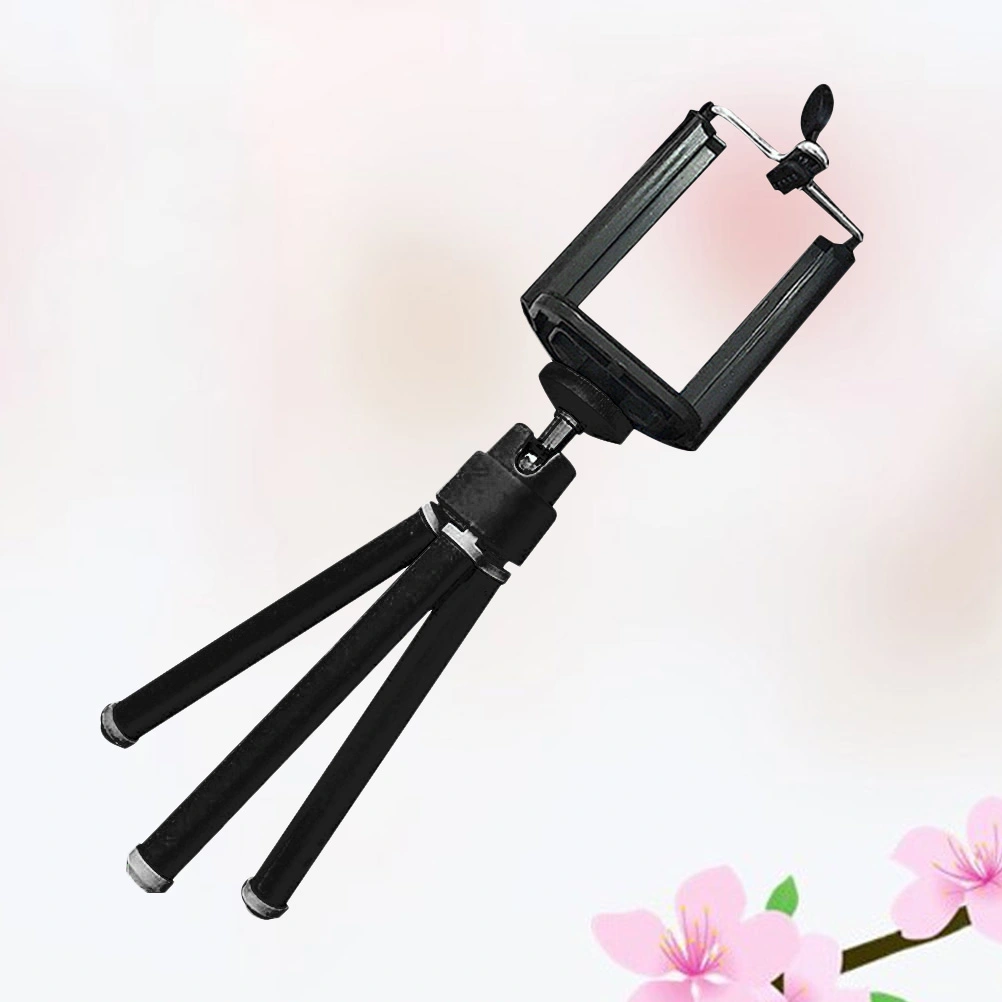 Mini Mobile Phone Retractable Color Two Tripod Desktop Photography Tripod Small Digital Camera Bracket (Black)