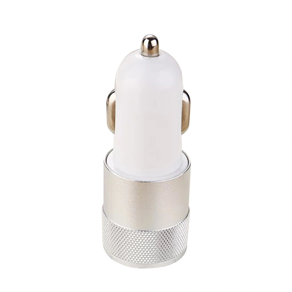 Dual Ports USB Car Charger 2.1A for iPhone X / 8 Plus / 8 / 7 Plus / 7 / 6s Plus / 6s and Other Devices (White)