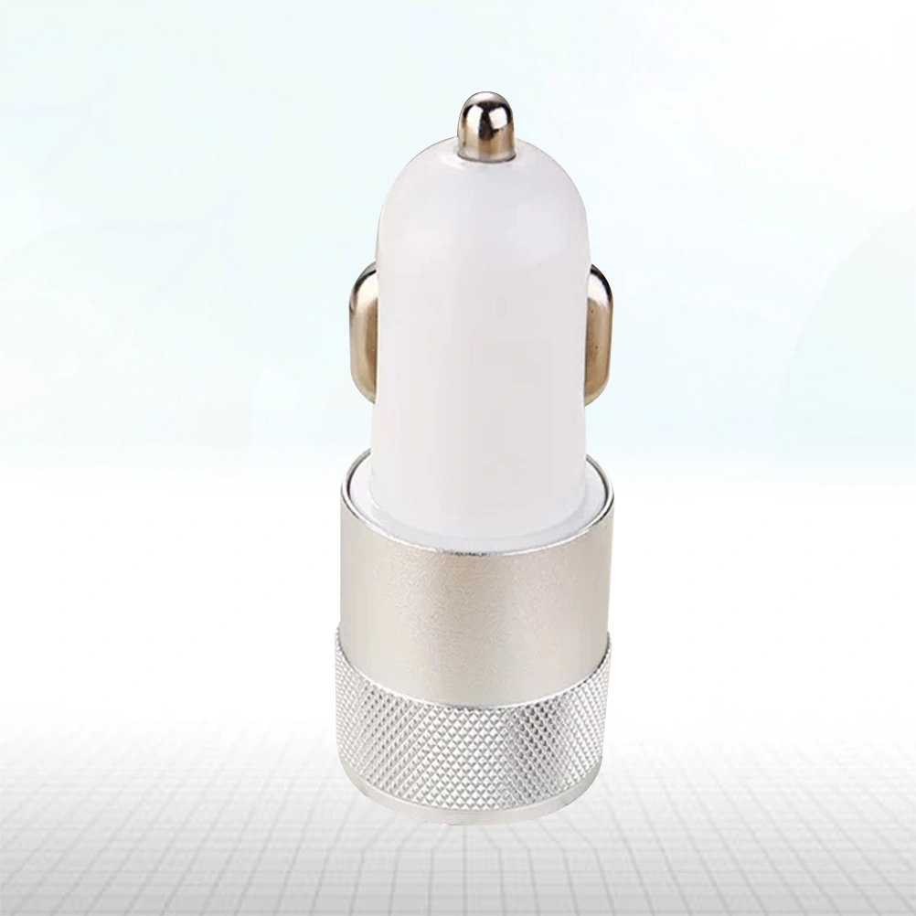 Dual Ports USB Car Charger 2.1A for iPhone X / 8 Plus / 8 / 7 Plus / 7 / 6s Plus / 6s and Other Devices (White)