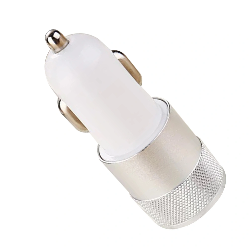 Dual Ports USB Car Charger 2.1A for iPhone X / 8 Plus / 8 / 7 Plus / 7 / 6s Plus / 6s and Other Devices (White)
