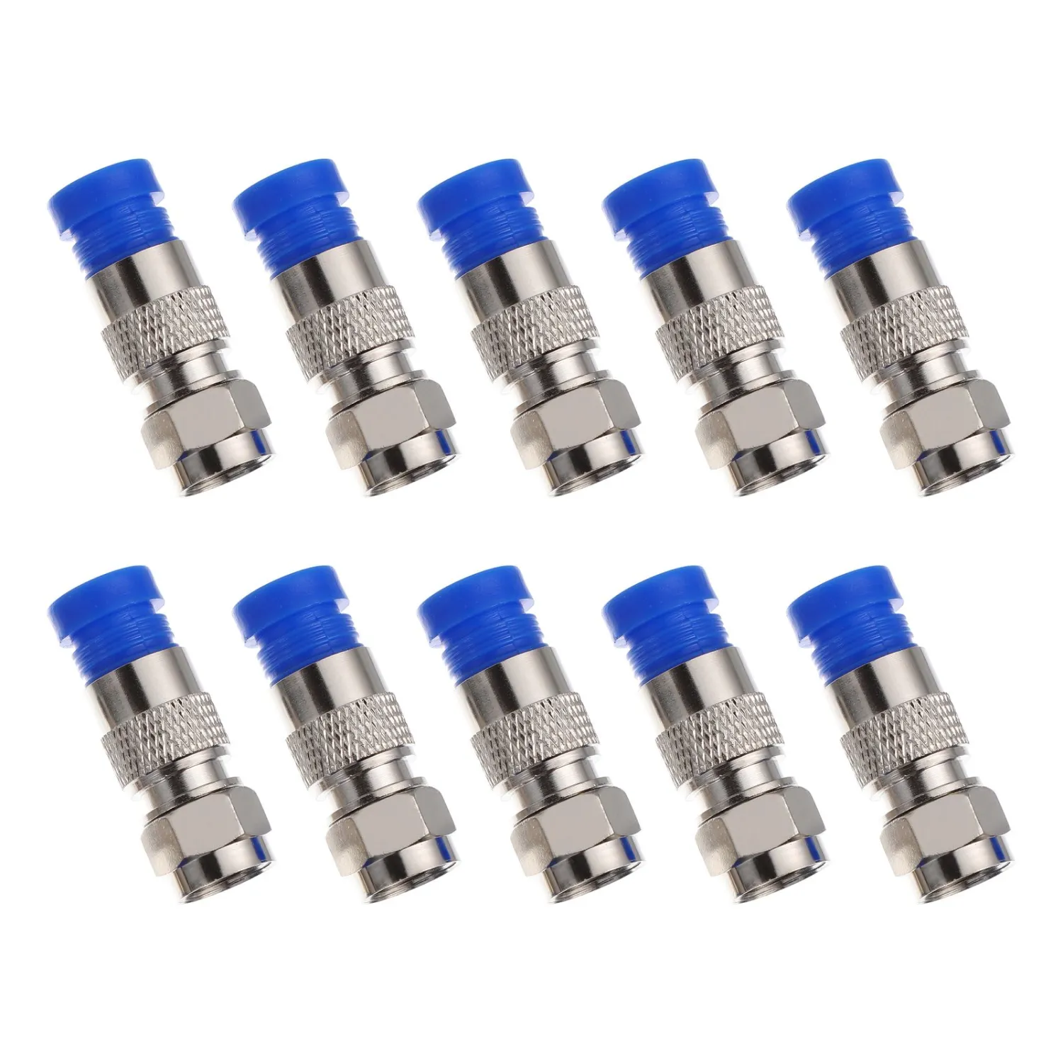 10pcs F Type Connector Coax Coaxial Compression Fitting Compression Connectors