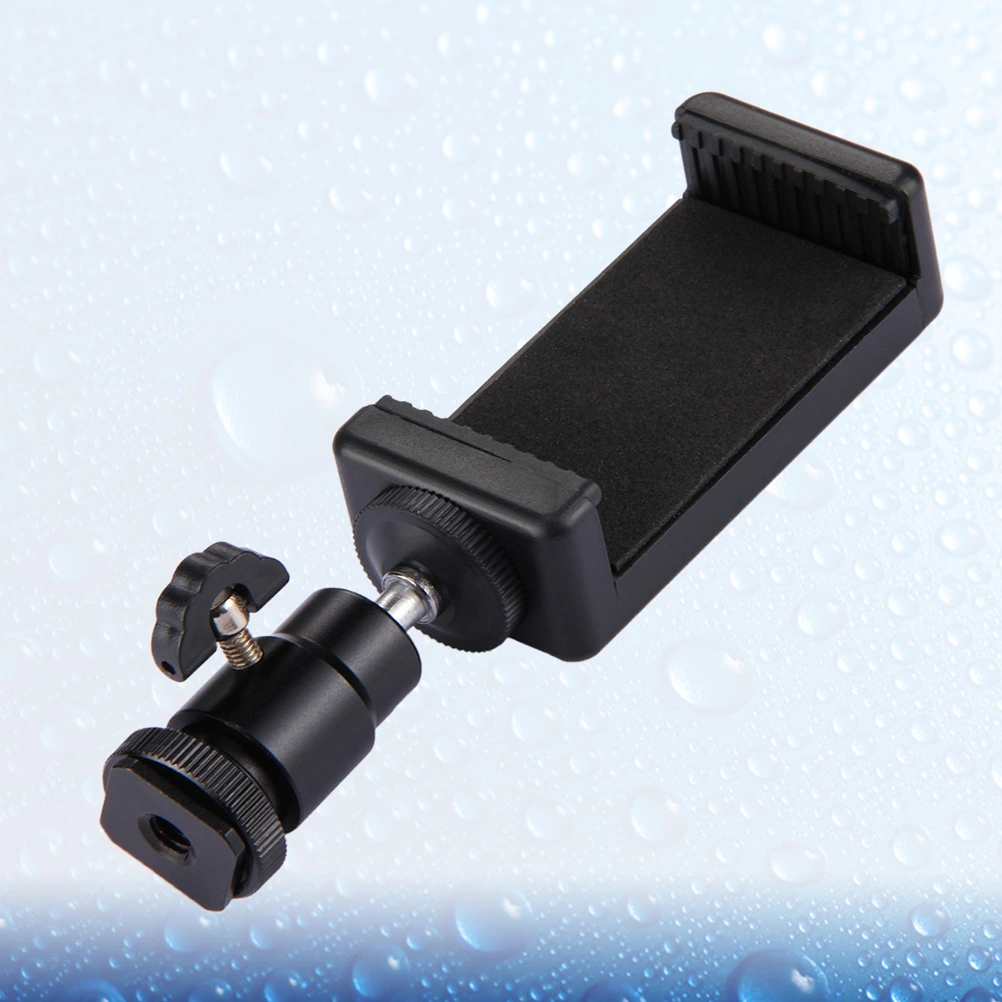 1PC Mobile Phone Clip Holder Universal 360 Degree Ball Head Hot Shoe Adapter Mount Tripod Stand Clamp