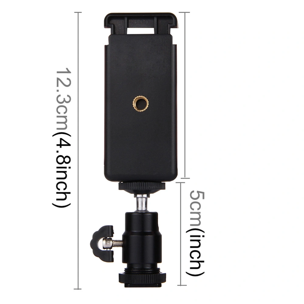 1PC Mobile Phone Clip Holder Universal 360 Degree Ball Head Hot Shoe Adapter Mount Tripod Stand Clamp