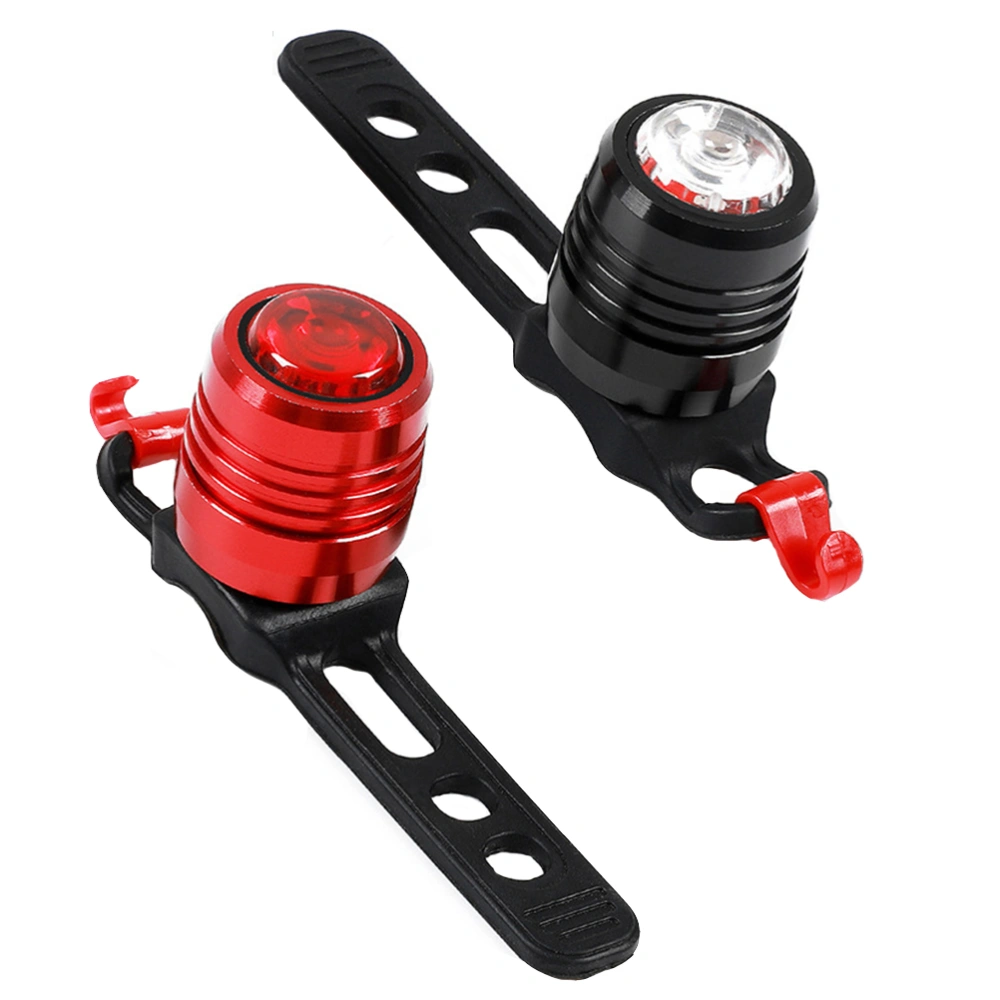 2pcs Bike Riding Tail Lights USB Gemstone Light Aluminum Alloy LED Warning Light