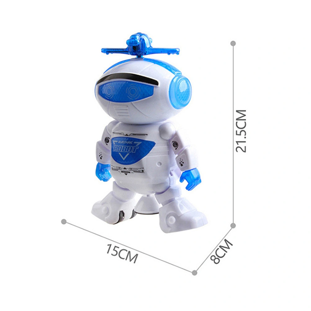 Dancing Robot Musical and Colorful Flashing Lights Toy 360 Degree Rotating Electronic Robot - No Battery Included (White)