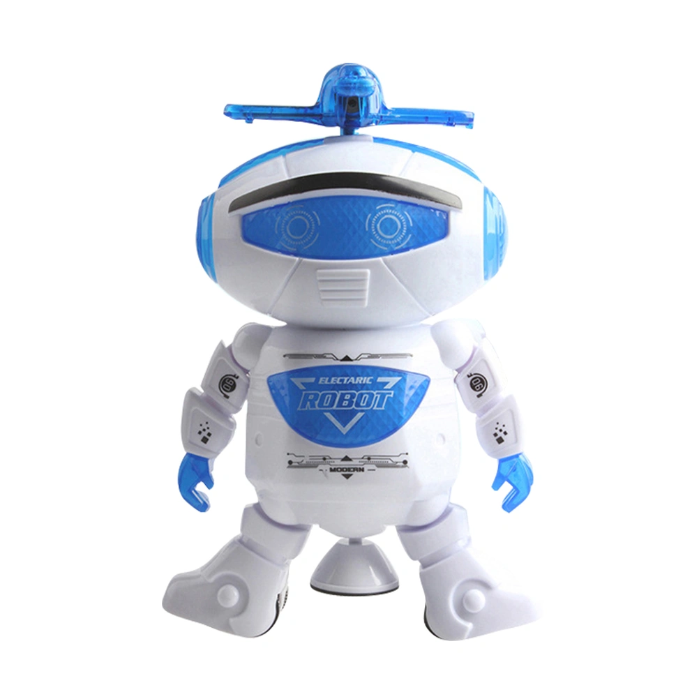 Dancing Robot Musical and Colorful Flashing Lights Toy 360 Degree Rotating Electronic Robot - No Battery Included (White)