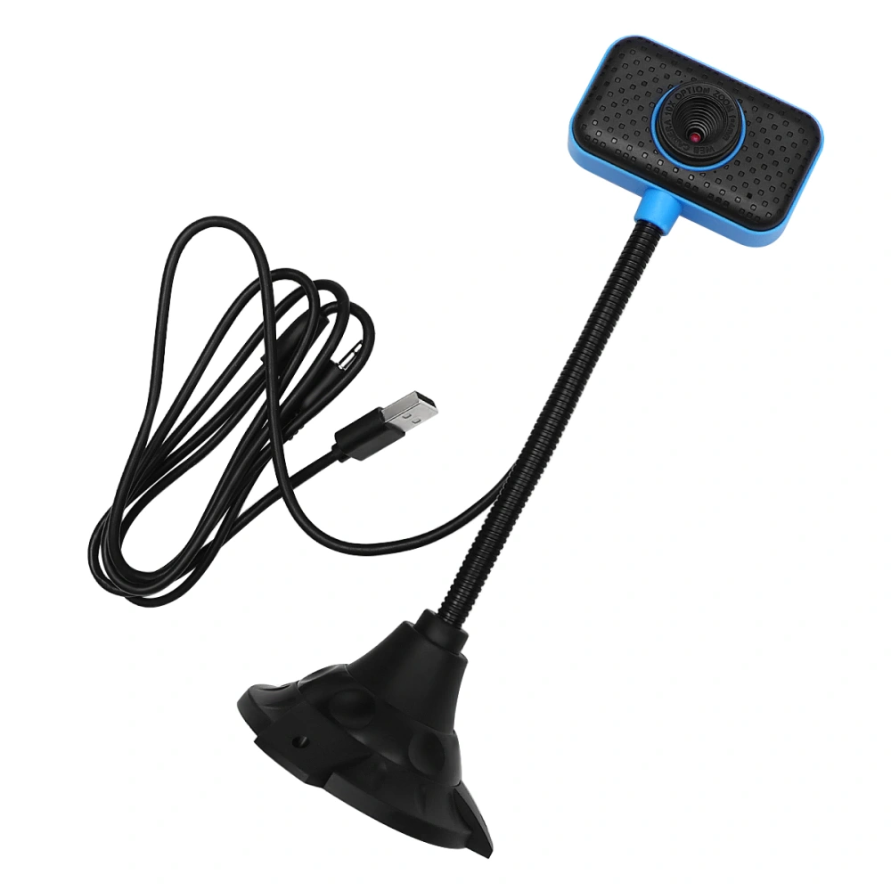 USB 0.3MP Webcam Driver Free Web Camera Flexible Web Cam with Microphone for Computer Laptop Notebook for Netmeeting Net Course Live Broadcast (Blue)