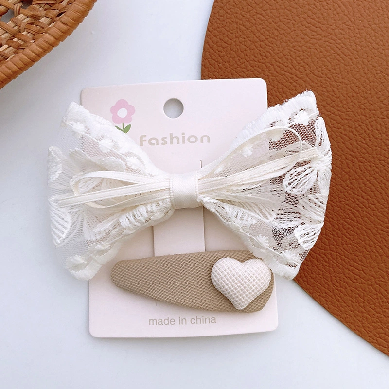 1 Set of Girls Use Tulle Design Hair Clip Decorative Bowknot Hair Clip Breathable Portable Hairpin