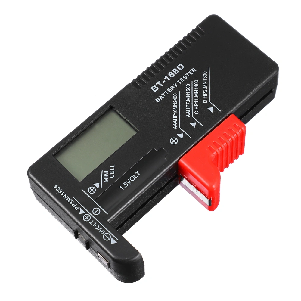 Black Battery Tester Battery Checker for AA/ AAA/C/D 9V/1.5V Button Cell Batteries