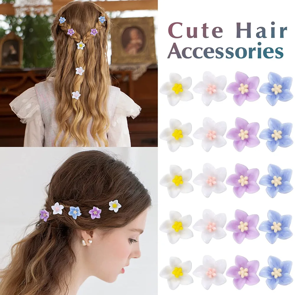 40pcs Mini Hair Clips Flower Hair Clips Small Hair Clips Cute Hair Accessories for Women