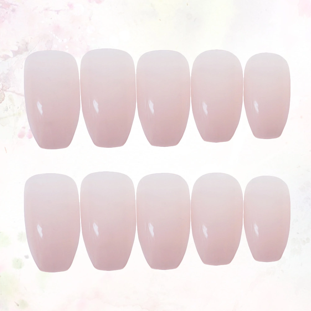 24pcs Attractive Color Fake Nails False Nails Stickers Artificial Nail Tip Fingernails Body Adornment for Women Girls (Pink)