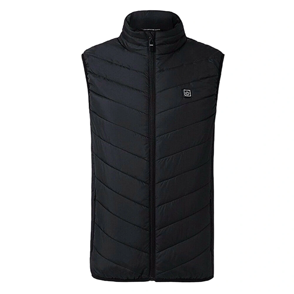 Men Vest Washable Electric Heated Cotton Vest Warm Body Warmer Adjustable USB Charging Heated Clothing for Men (Black, Size XL)