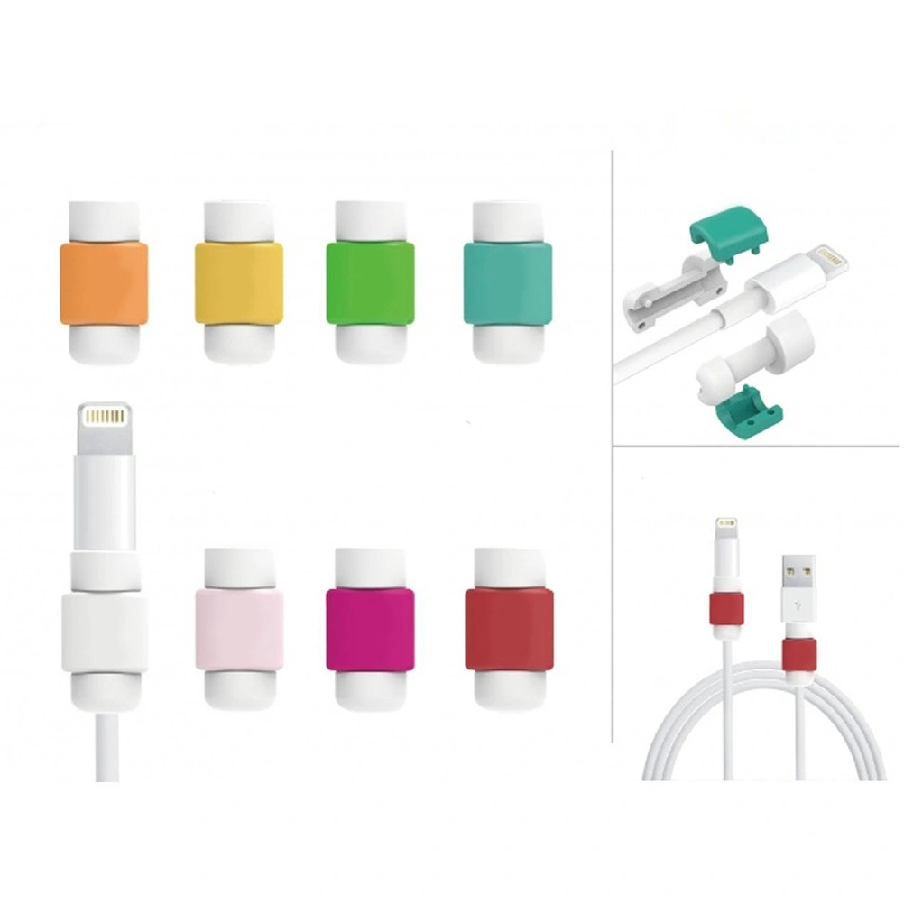 4pcs Recharging Cable Protector Saver USB Cable Saver Protective USB Cable For iPhone5, 5s, 6, 6s (Red)