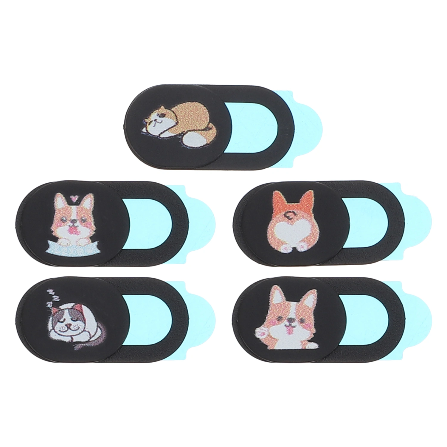 5Pcs Cat Pattern Camera Slide Cover Notebook Webcam Cover Privacy Protector
